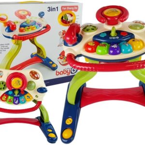 8492_1 3-in-1 Interaktiver Baby-Kinderwagen Baby-Lenkrad Klangmelodien Tiere